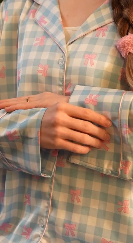 Baby Blue Ribbon Bow PJ